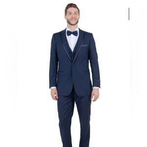 Men's Navy Blue 3 Piece Tuxedo 40R
